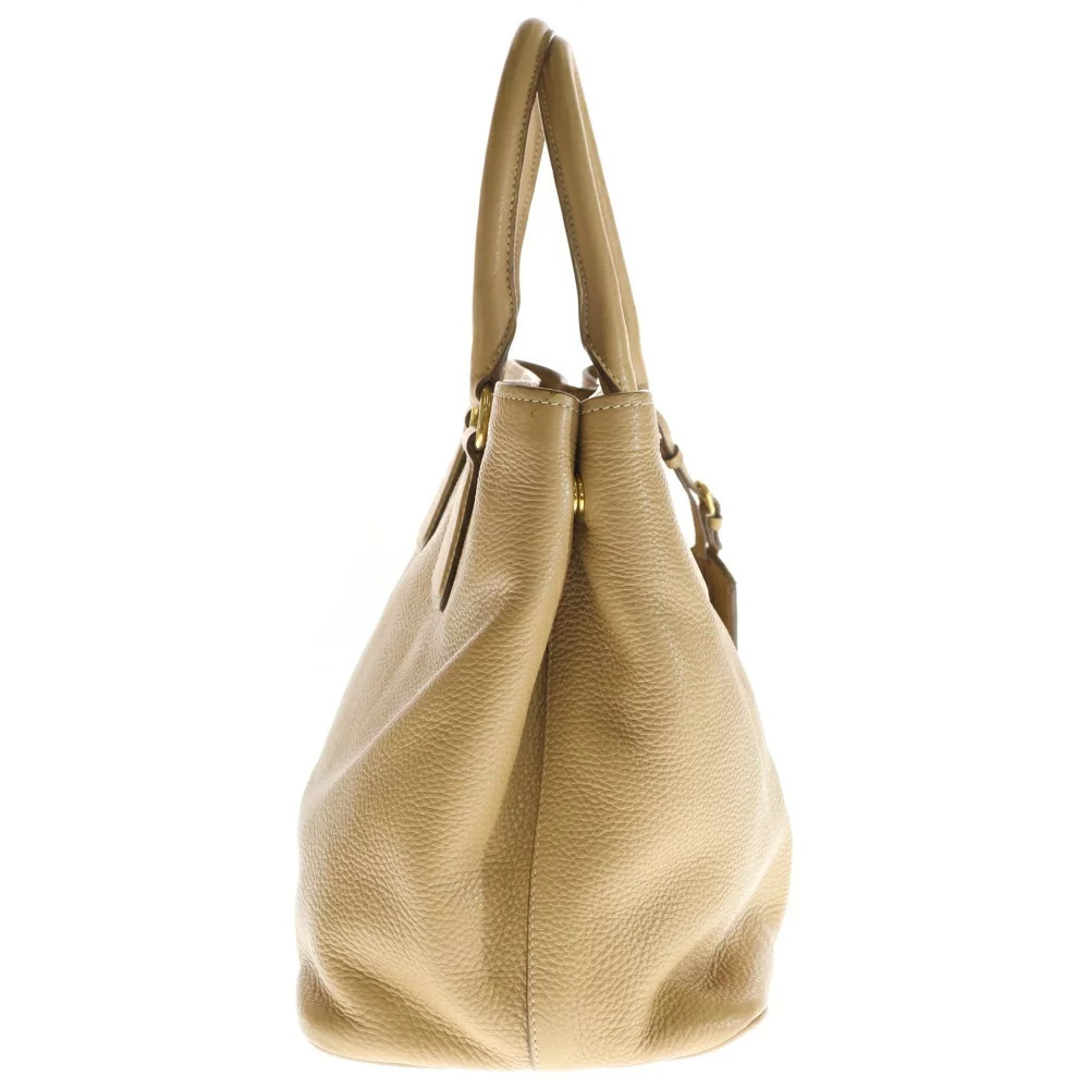 PRADA Vitello Daino Leather Hand Tote Bag Beige - Picture 3 of 6